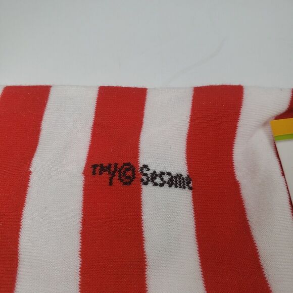 Sesame Street Elmo Face Red White Strip Ankle High Socks Woman 9-11 - Picture 9 of 12